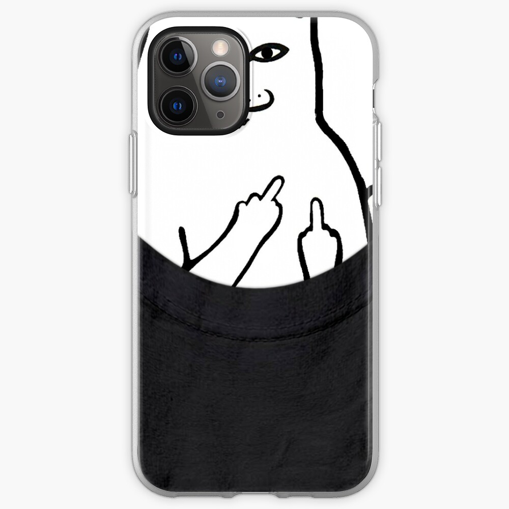  Middle  Finger  Cat  from pocket iPhone Case  Cover by 