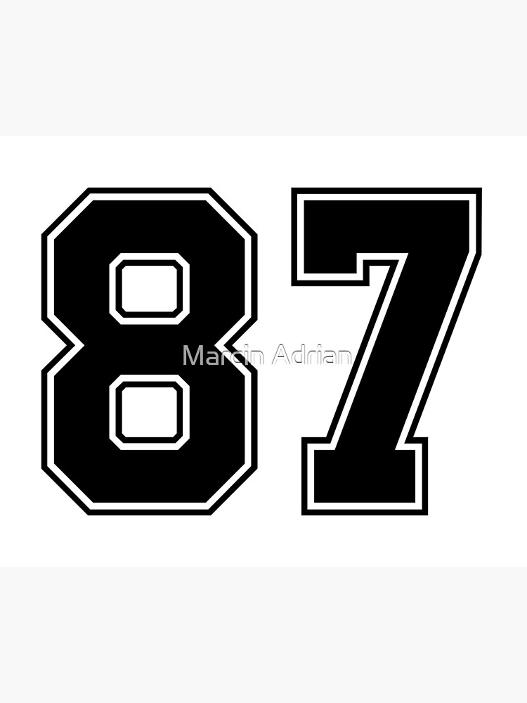 87 American Football Classic Vintage Sport Jersey Number in black number on  white background for american football, baseball or basketball' Poster for  Sale by Marcin Adrian