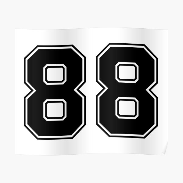 "88 American Football Classic Vintage Sport Jersey Number in black