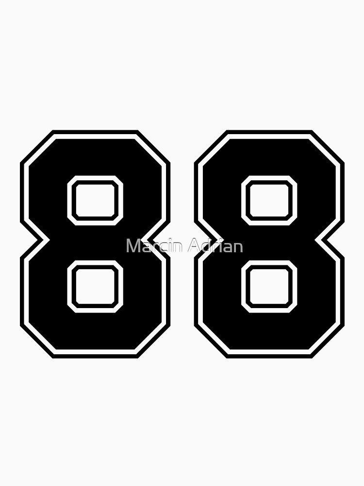 88 American Football Classic Vintage Sport Jersey Number in black number on  white background for american football, baseball or basketball Essential T- Shirt for Sale by Marcin Adrian