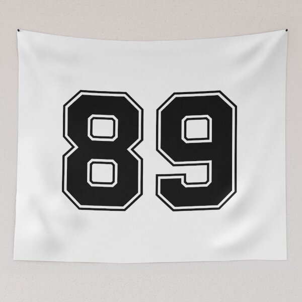 Item preview, 89 American Football Classic Vintage Sport Jersey Number in black number on white background for american football, baseball or basketball designed and sold by Marcin Adrian.