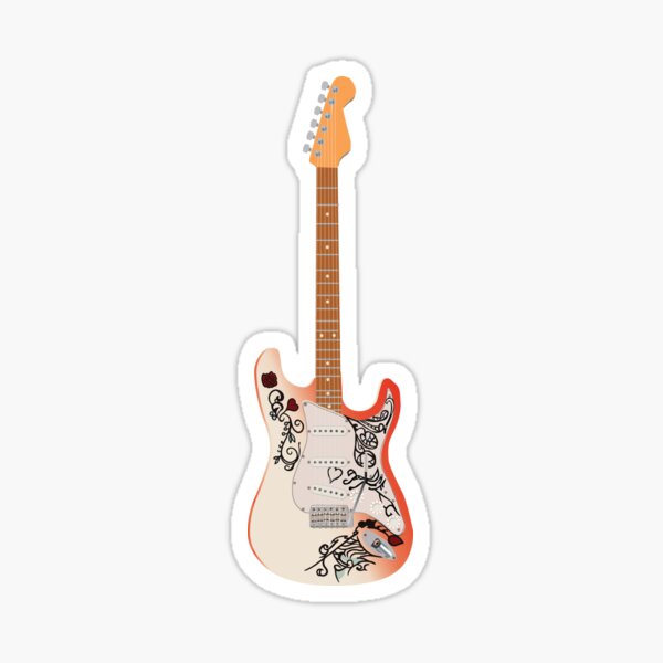 Hendrix Guitar Sticker