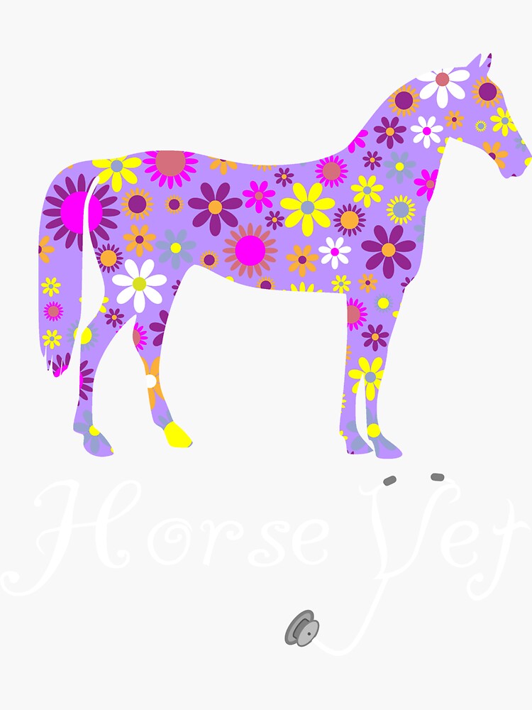"Cute Floral Horse Vet Design Unique Farm Animal Veterinarian Gift