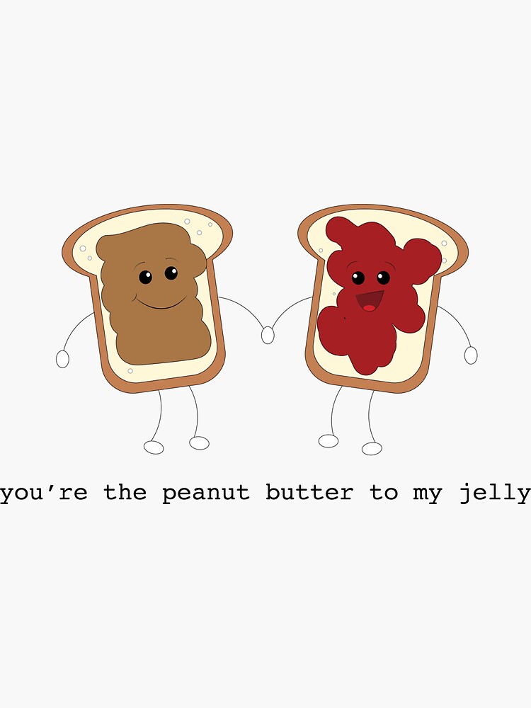 "peanut butter and jelly love" Sticker for Sale by sjcolby Redbubble