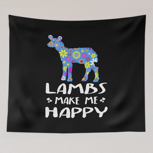 Item preview, Cute Floral Lambs Make Me Happy Design - Unique Farm Animal Gift Ideas designed and sold by cartba.