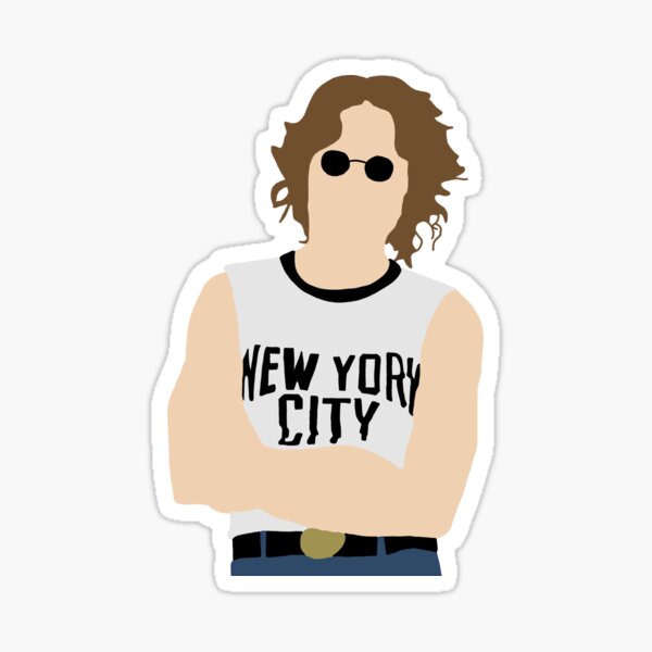 john lennon, nyc, colorized Sticker