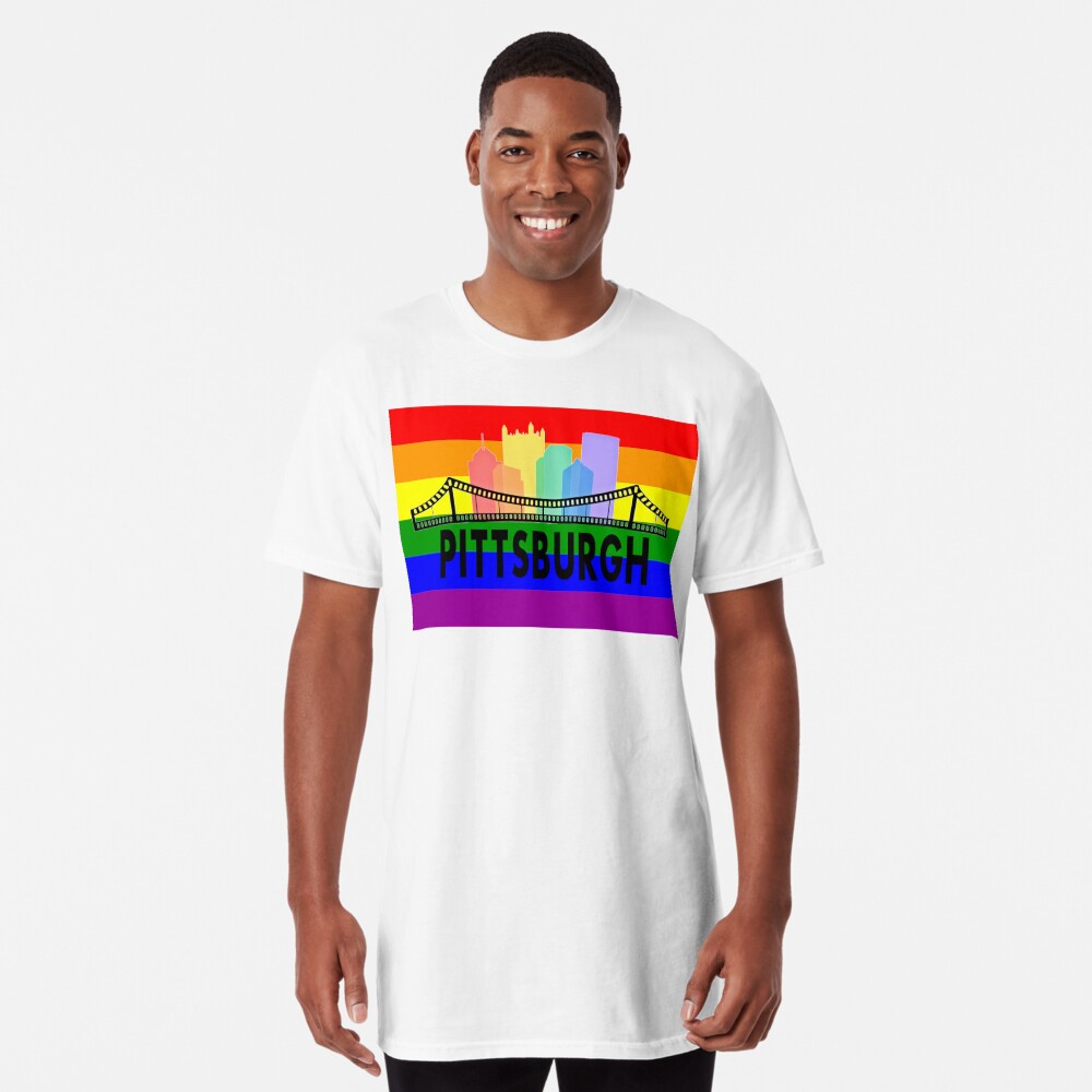 PITTSBURGH PIRATES PRIDE NIGHT Black Rainbow T SHIRT SZ XL LGBTQ