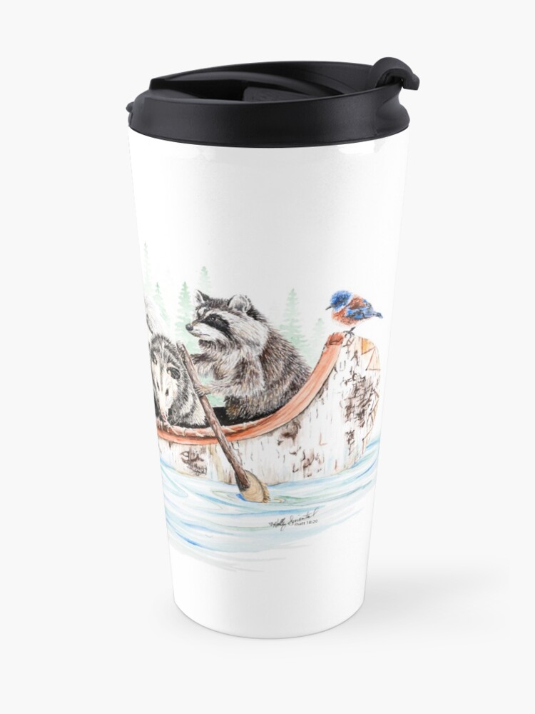 Alternate view of Critter Canoe - forest animals Travel Mug