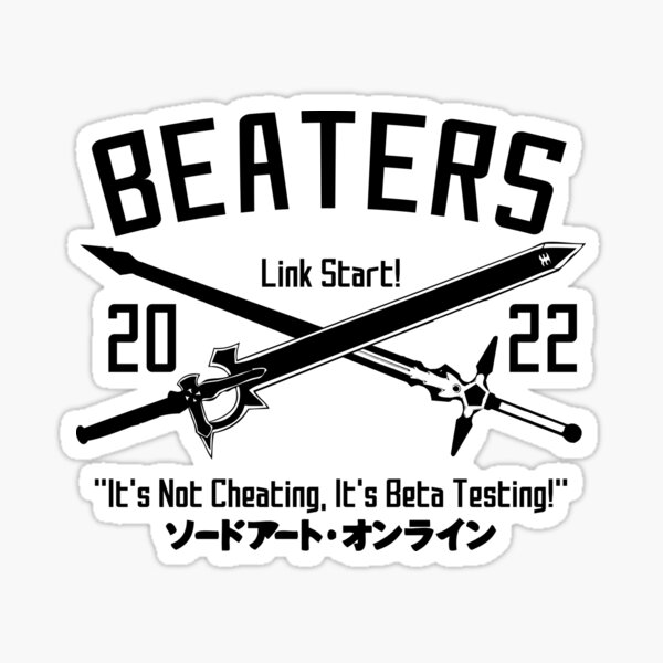"SAO Beater Black" Sticker for Sale by Bitpix3l Redbubble