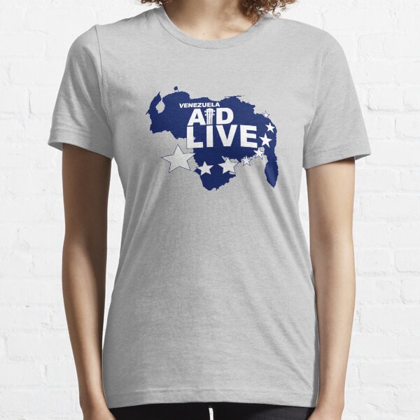 VENEZUELA AID LIVE - #AidVenezuela #AyudaVenezuela FOR THE VENEZUELAN PEOPLE #VamosBien Camiseta esencial