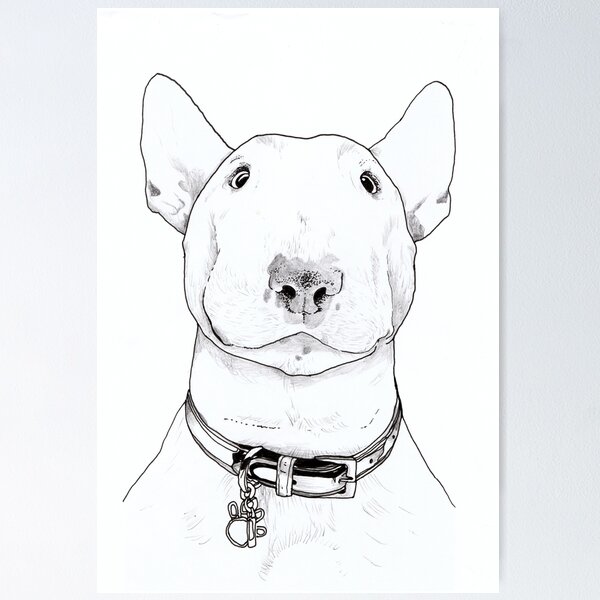 Item preview, English Bull Terrier Illustration designed and sold by chloenicart.