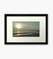 Walkers and dog on Stinson Beach Framed Print