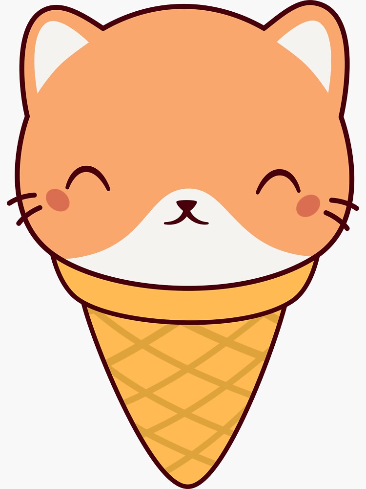 Set of cute ice cream stickers in kawaii style Vector Image