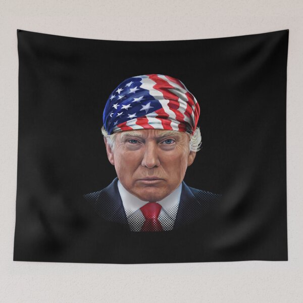 Item preview, United States of America President Donald Trump in Flag of USA Theme Head Wrap designed and sold by Fox-Republic.