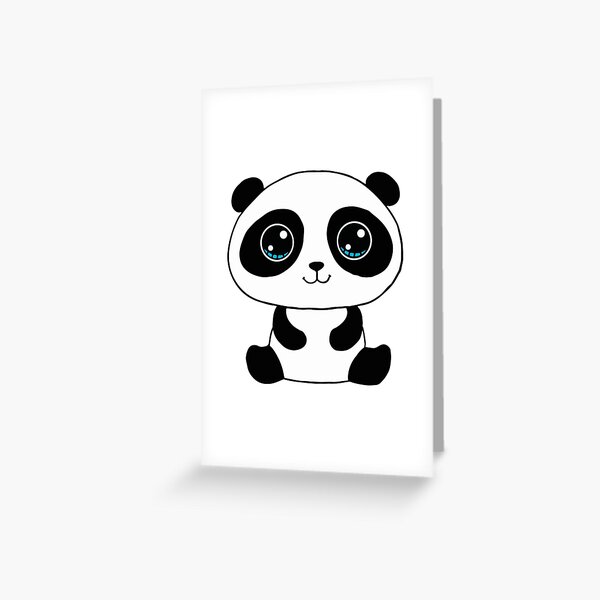 Cute Panda Kawaii Chibi Hand drawn Illustration | Greeting Card