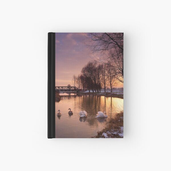 Winter Sunset on the River Waveney Hardcover Journal