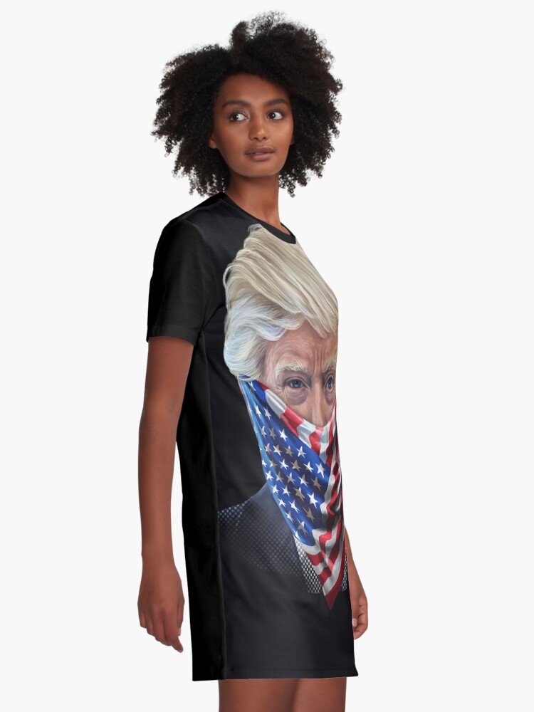 United States of America President Donald Trump in Flag of USA Bandana |  Graphic T-Shirt Dress