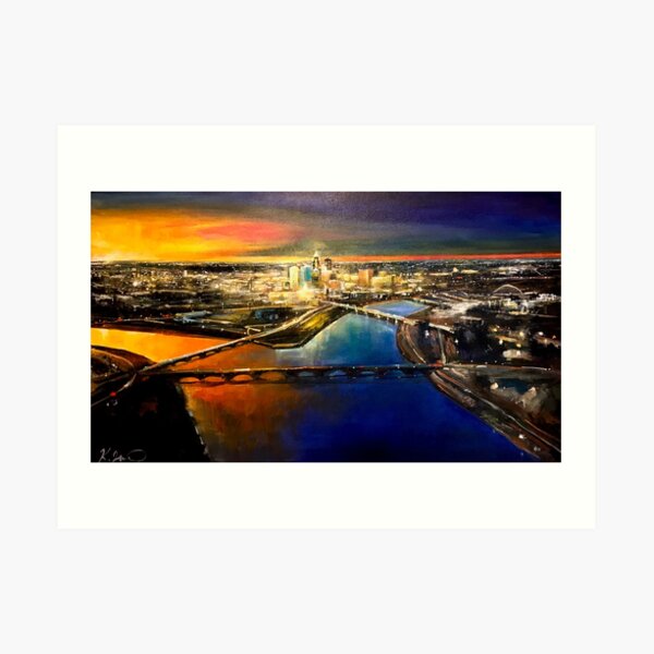 Des Moines Aerial Cityscape Art Print