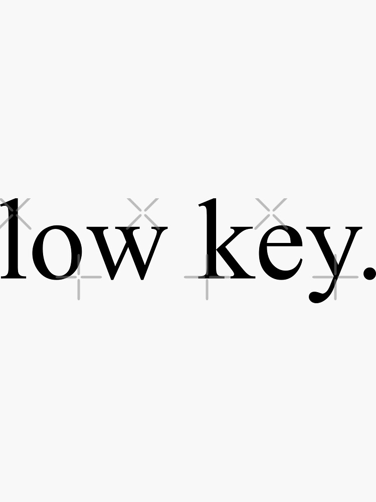 "Low key." Sticker for Sale by felixbunny Redbubble