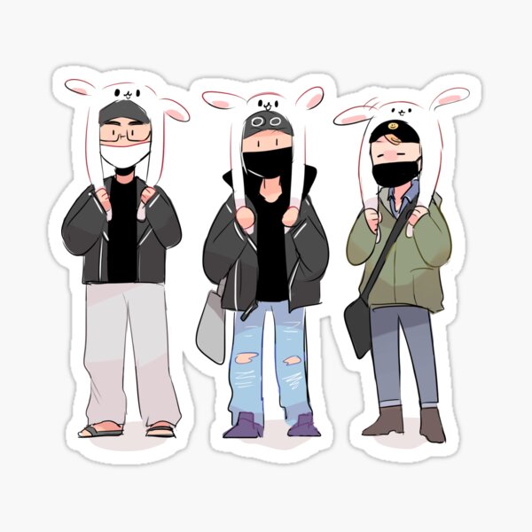 BTS: SUNSHINE LINE IN BUNNY HATS! Sticker