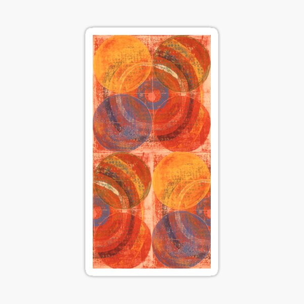 Peach Bullseye by Katie Hawkinson Sticker