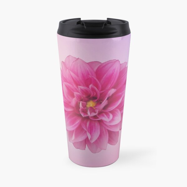Dahlia Beauty On Pastel Pink Travel Mug