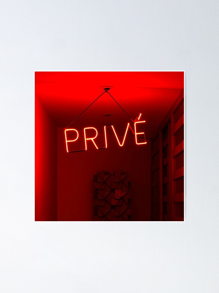 Aesthetic Prive Neon Poster By Savemejimin Redbubble