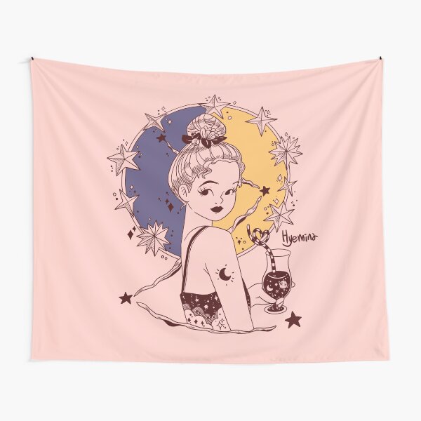 Star Girl Tapestry by HYEMINA | Redbubble Star Girl Tapestry by HYEMINA