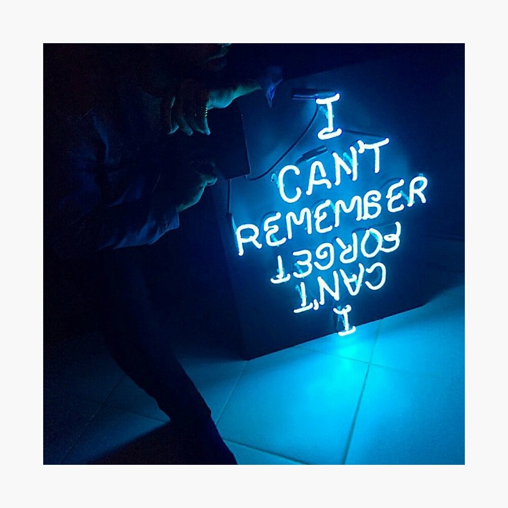 Aesthetic Blue Neon Metal Print By Savemejimin Redbubble