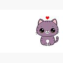 Cute Kitten Pink And Purple Cat Hand Drawn Illustration Hardcover Journal By Cutepix Redbubble