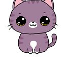 Cute Kitten Pink And Purple Cat Hand Drawn Illustration Kids T Shirt By Cutepix Redbubble