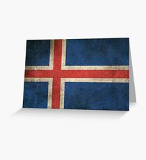Old and Worn Distressed Vintage Flag of Iceland Greeting Card