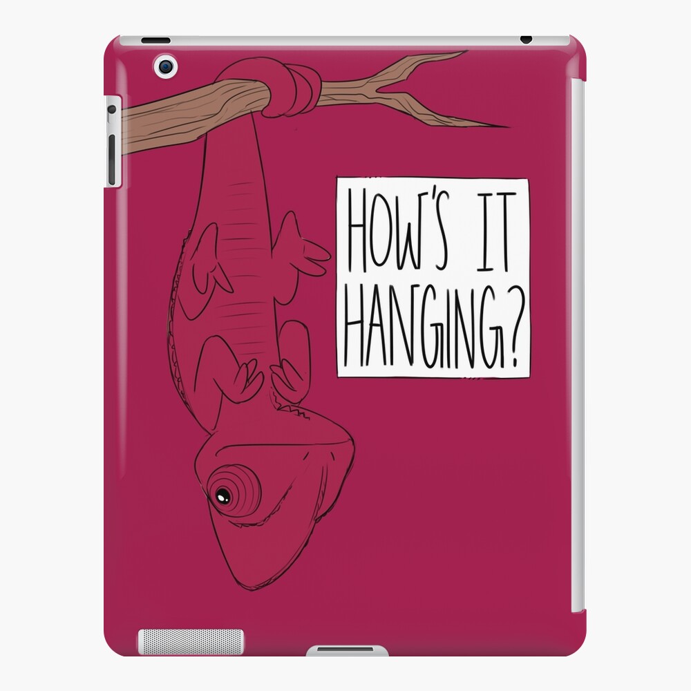 CUTE CHAMELEON - How's It Hanging (Red) iPad Case & Skin