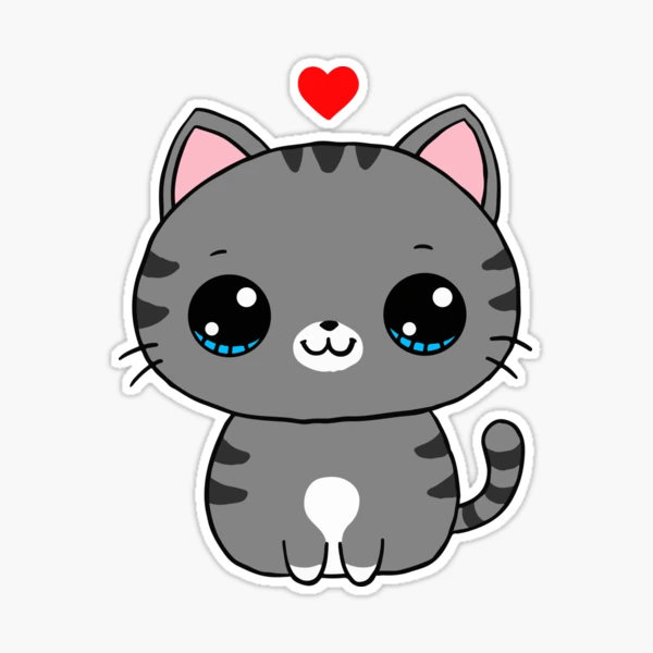 Kawaii Grey Cat Pin