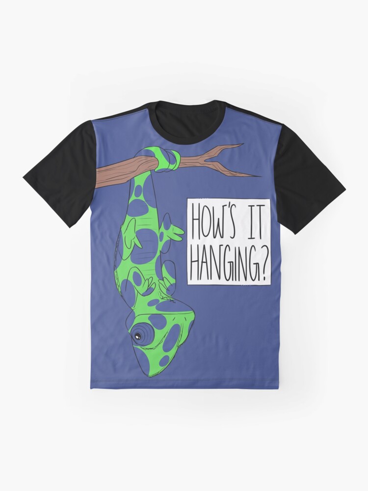 Alternate view of CUTE CHAMELEON - How's It Hanging (Blue Spot) Graphic T-Shirt