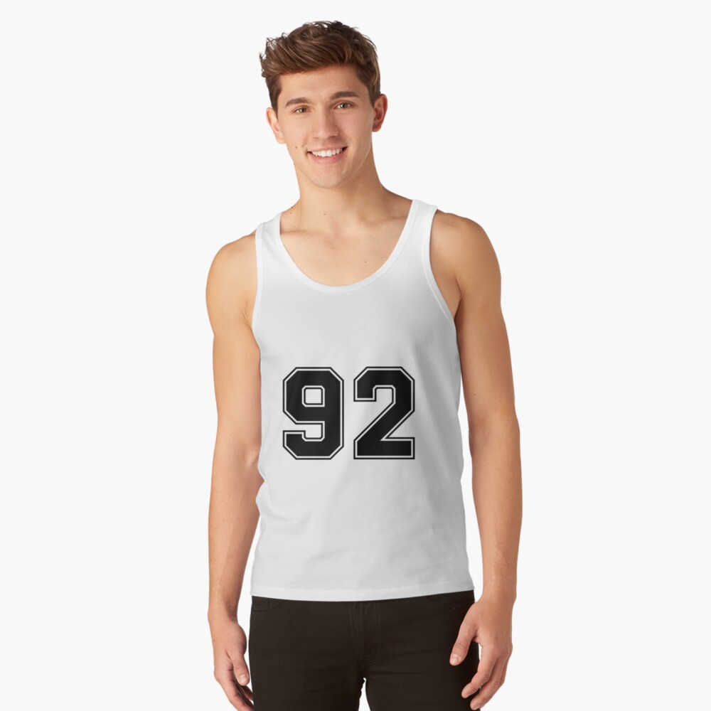 92 American Football Classic Vintage Sport Jersey Number in black number on  white background for american football, baseball or basketball Sleeveless  Top for Sale by Marcin Adrian