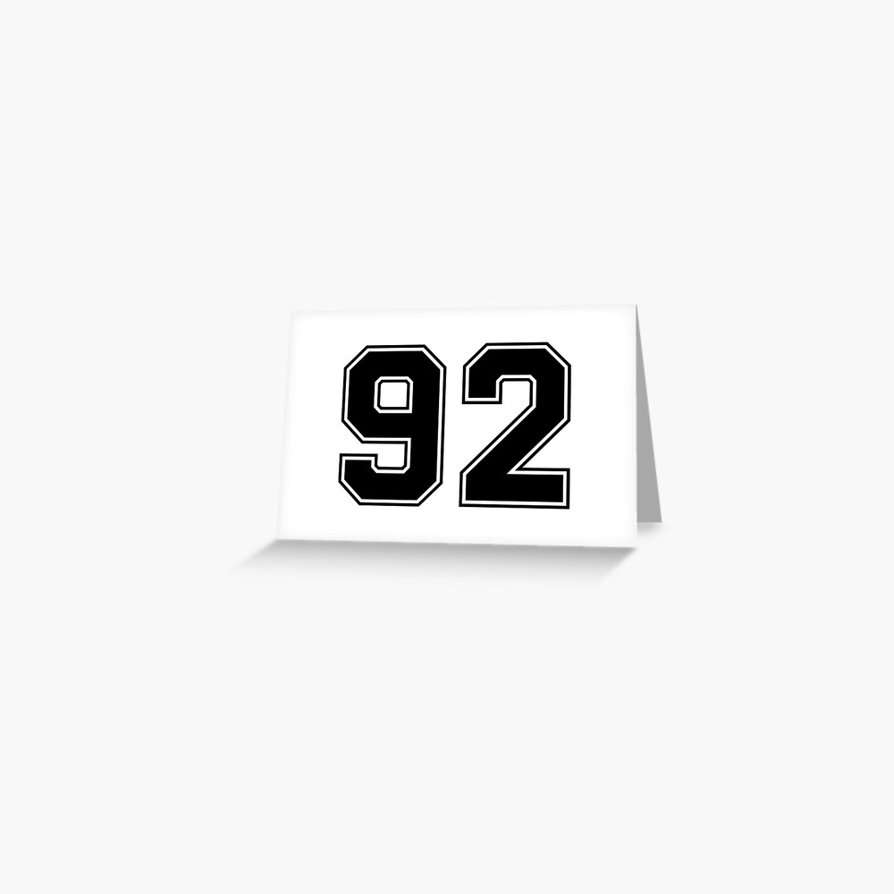 92 American Football Classic Vintage Sport Jersey Number in black