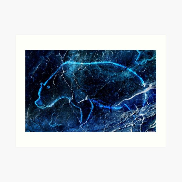 Chauvet Cave Bear 3 - Negative Art Print