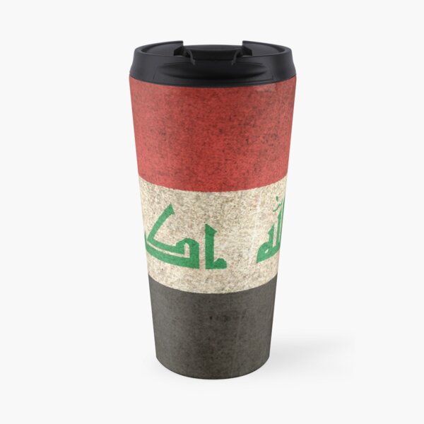 Old and Worn Distressed Vintage Flag of Iraq Travel Mug
