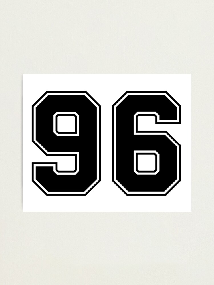 96 American Football Classic Vintage Sport Jersey Number in black number on  white background for american football, baseball or basketball | Art Board