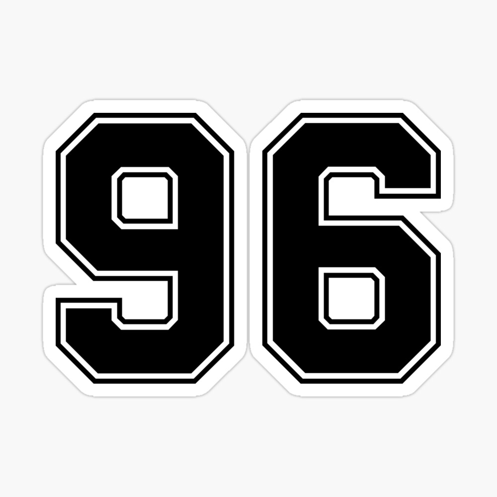 96 American Football Classic Vintage Sport Jersey Number in black number on  white background for american football, baseball or basketball | Greeting
