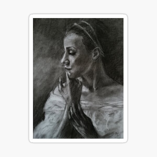 Portrait of a ballerina Sticker