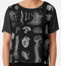 Vintage Anatomy Print Chiffon Top