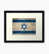 Old and Worn Distressed Vintage Flag of Israel Framed Print