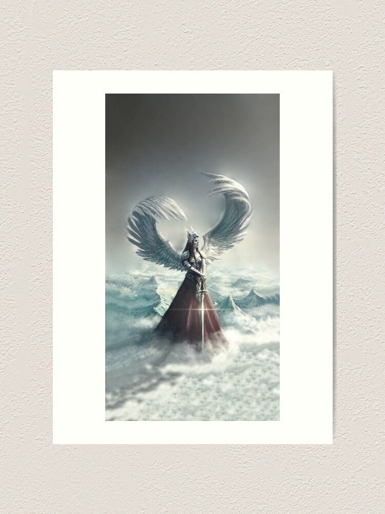 Angelic Valkyrie - Valkyrie Art Print, Fine Art Digital Print, Dibond Aluminum, Gallery Quality, outlet Wings, Romanticism, Headdress