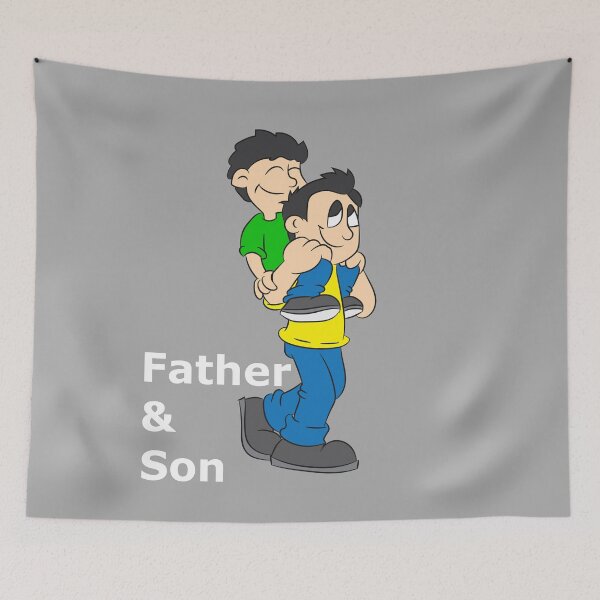 Item preview, Father carries his son on the shoulders designed and sold by Mohja-Design.