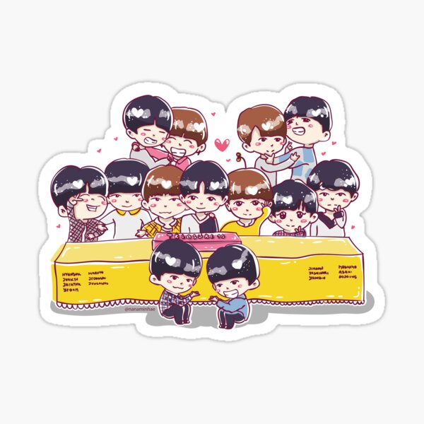 treasure 13 treasure magnum chibi sticker for sale by nanaminhae redbubble