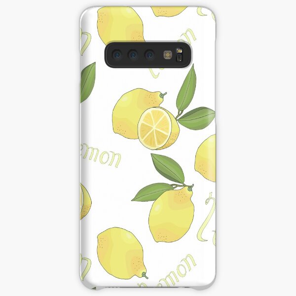 seamless pattern with tasty ripe lemons green leaves and lettering Samsung Galaxy Snap Case