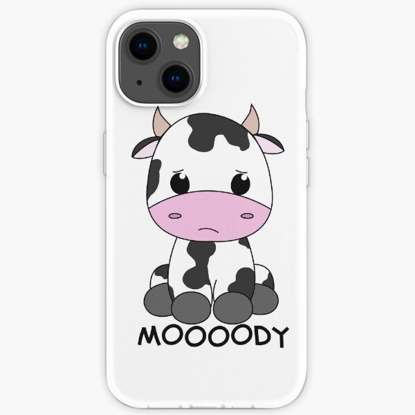 Moody Cute cartoon cow iPhone Soft Case