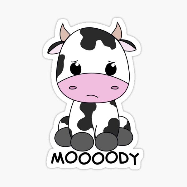 Moody Cow Stickers for Sale